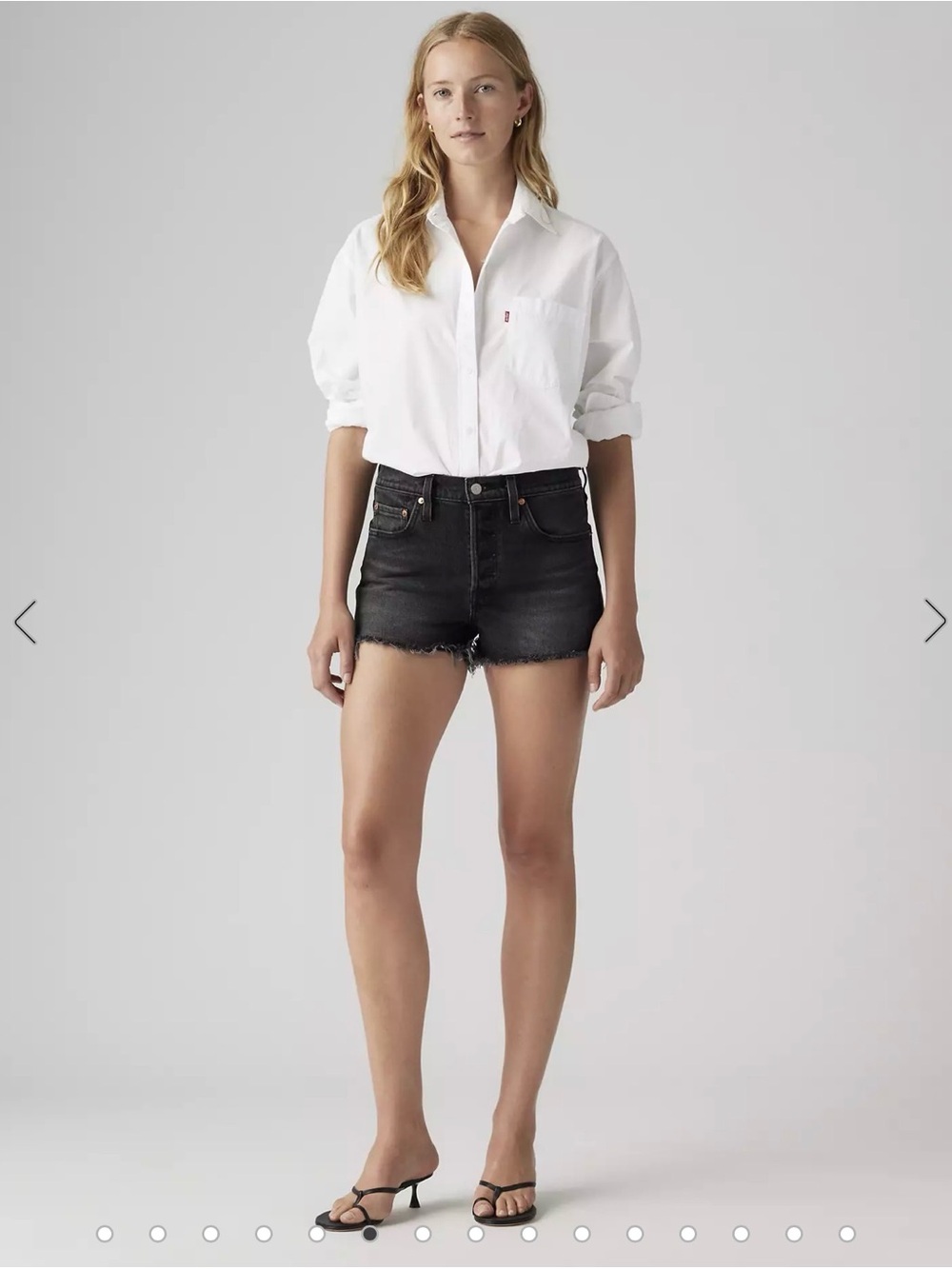 Levi's 501 Original Women's High-Rise Black Denim Cutoff Shorts